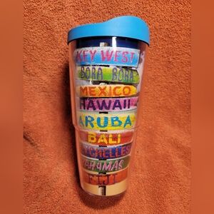 Tervis Tumbler Tropical Destination Signs 24Oz w Lid Beachs Bali Fiji Hawaii